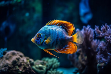 Naklejka na ściany i meble Ocean Fish in Reef, Created with generative AI