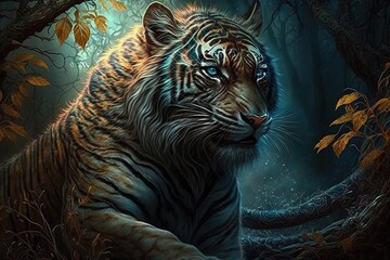 A Beast of Beauty: An Enticing Fantasy Tiger Generative AI