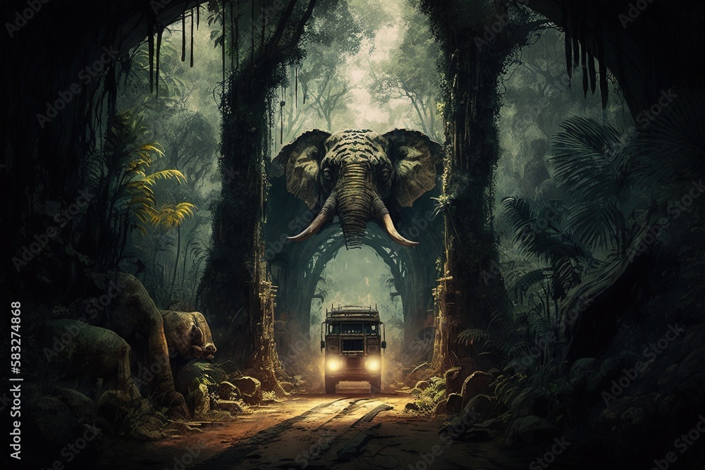 Poster a spellbinding safari through mystic jungles generative ai