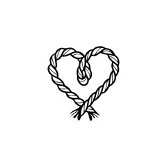 vector illustration of a heart shaped rope