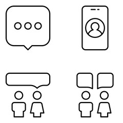 Communication Vector Line Icons