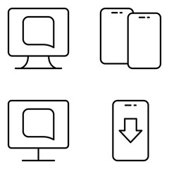 Communication Vector Line Icons