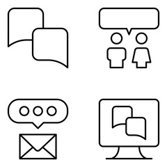 Communication Vector Line Icons