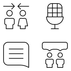 Communication Vector Line Icons
