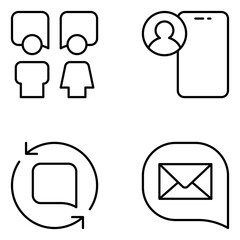 Communication Vector Line Icons
