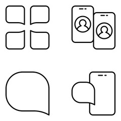 Communication Vector Line Icons