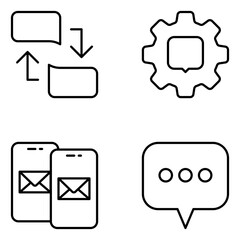 Communication Vector Line Icons