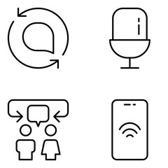 Communication Vector Line Icons