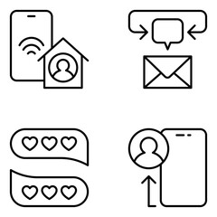 Communication Vector Line Icons