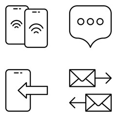 Communication Vector Line Icons