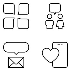 Communication Vector Line Icons