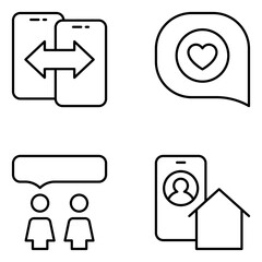 Communication Vector Line Icons