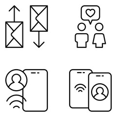 Communication Vector Line Icons