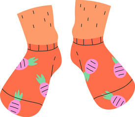 Feet in socks design element
