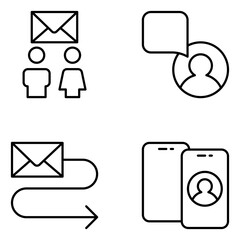 Communication Vector Line Icons