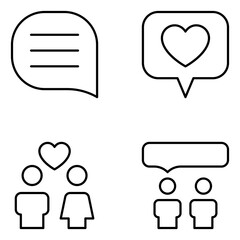Communication Vector Line Icons