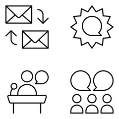 Communication Vector Line Icons
