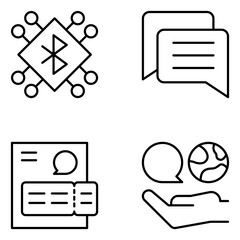 Communication Vector Line Icons