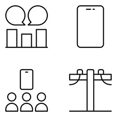 Communication Vector Line Icons