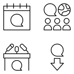 Communication Vector Line Icons