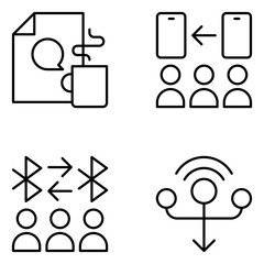 Communication Vector Line Icons