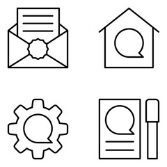Communication Vector Line Icons