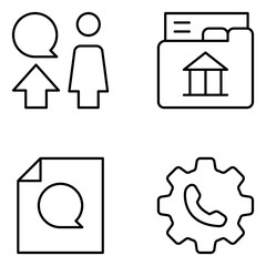 Communication Vector Line Icons