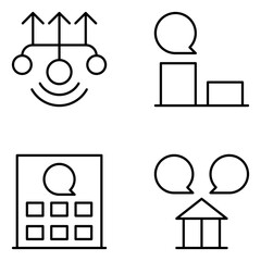 Communication Vector Line Icons