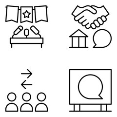 Communication Vector Line Icons