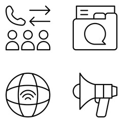 Communication Vector Line Icons