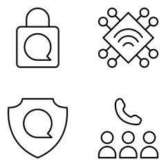 Communication Vector Line Icons