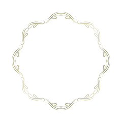 素材_フレーム_ゴールドの豪華な雰囲気の飾り枠。シンプルで高級感のある囲みのデザイン。文字無し