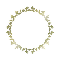 素材_フレーム_ゴールドの豪華な雰囲気の飾り枠。シンプルで高級感のある囲みのデザイン。文字無し