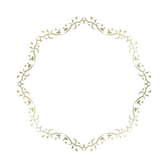 素材_フレーム_ゴールドの豪華な雰囲気の飾り枠。シンプルで高級感のある囲みのデザイン。文字無し