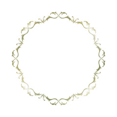 素材_フレーム_ゴールドの豪華な雰囲気の飾り枠。シンプルで高級感のある囲みのデザイン。文字無し