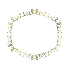 素材_フレーム_ゴールドの豪華な雰囲気の飾り枠。シンプルで高級感のある囲みのデザイン。文字無し