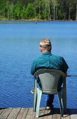 Arkansas Fisherman Bream Fishing at Lake
