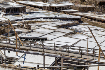 Salt mines in the salt valley of alava