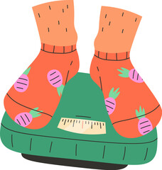 Feet on weighing scale design element