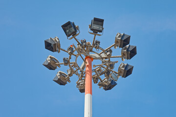Lighting fixtures at the airport runway in Italy - obrazy, fototapety, plakaty