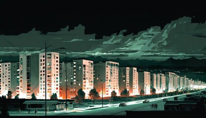 Kyrgyzstan Bishkek cityscape . Creative illustration. (Ai Generate)