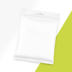 Blank pillow bag packaging mockup. Vector illustration сan look great on any background. Great for your product. EPS10.