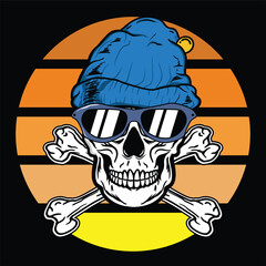 skull beanie and crossbones vector stock image illustrations
