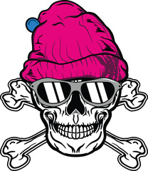 skull beanie and crossbones vector stock image illustrations