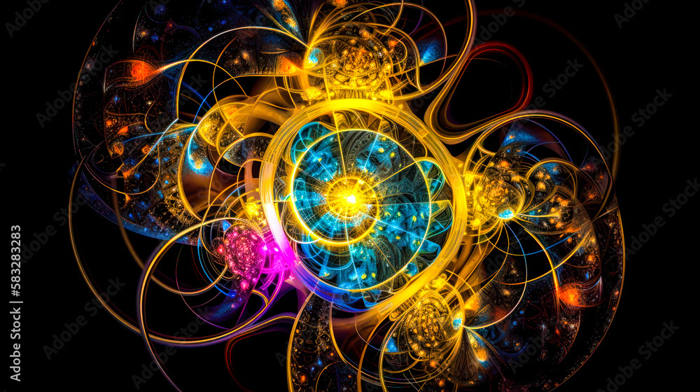 Aufkleber an abstract digital image of circular design. generative ai.