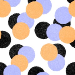 Watercolor paint circle seamless polka dots pattern for wrapping paper and kids clothes print and fabrics