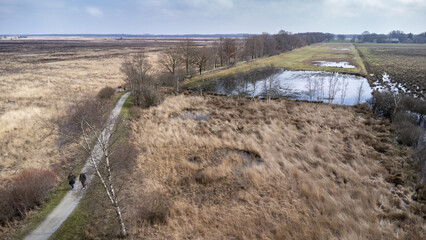 Aerial shot of Dwingelderveld national park 