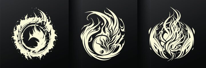 Logo abstract flame design collection for branding for coporate identity
