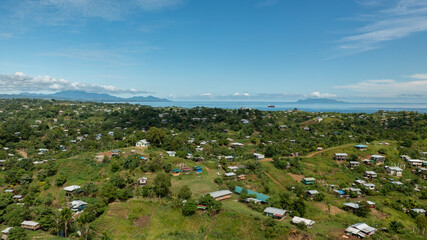 Fototapeta na wymiar Honiara's suburbs are mostly in valleys and hills.