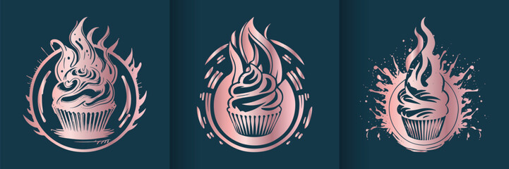 Logo cake design collection for branding for coporate identity